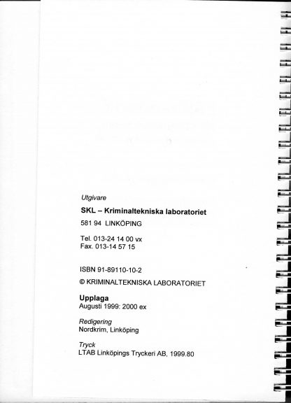 Fälthandbok för Kriminaltekniska undersökningar - Bild 4